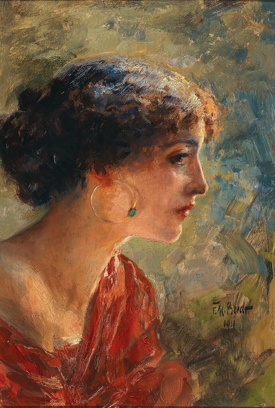 Giovane donna con orecchino